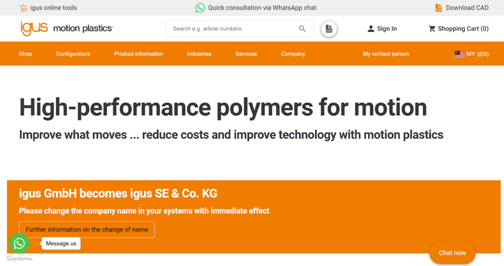 igus Malaysia Sdn Bhd design and prototype company
